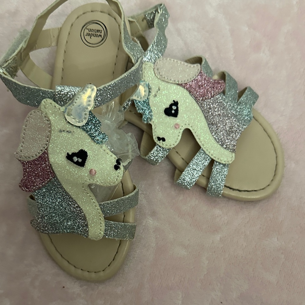 Wonder Nation Glitter Unicorn Kids Sandals